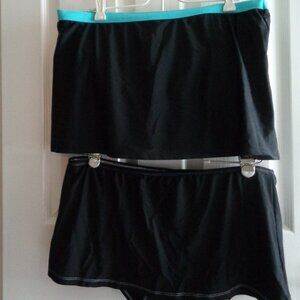2 BLACK SWIM SKIRT BOTTOMS - SIZE XL - GENTLE USED CONDITION